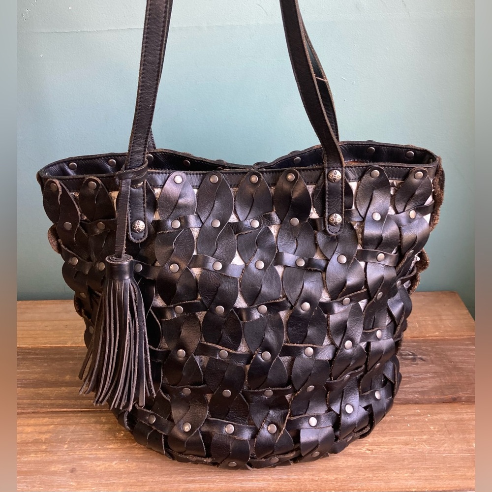 Patricia Nash Twisted Braid Mizzana Woven Italian Leather Tote Bag